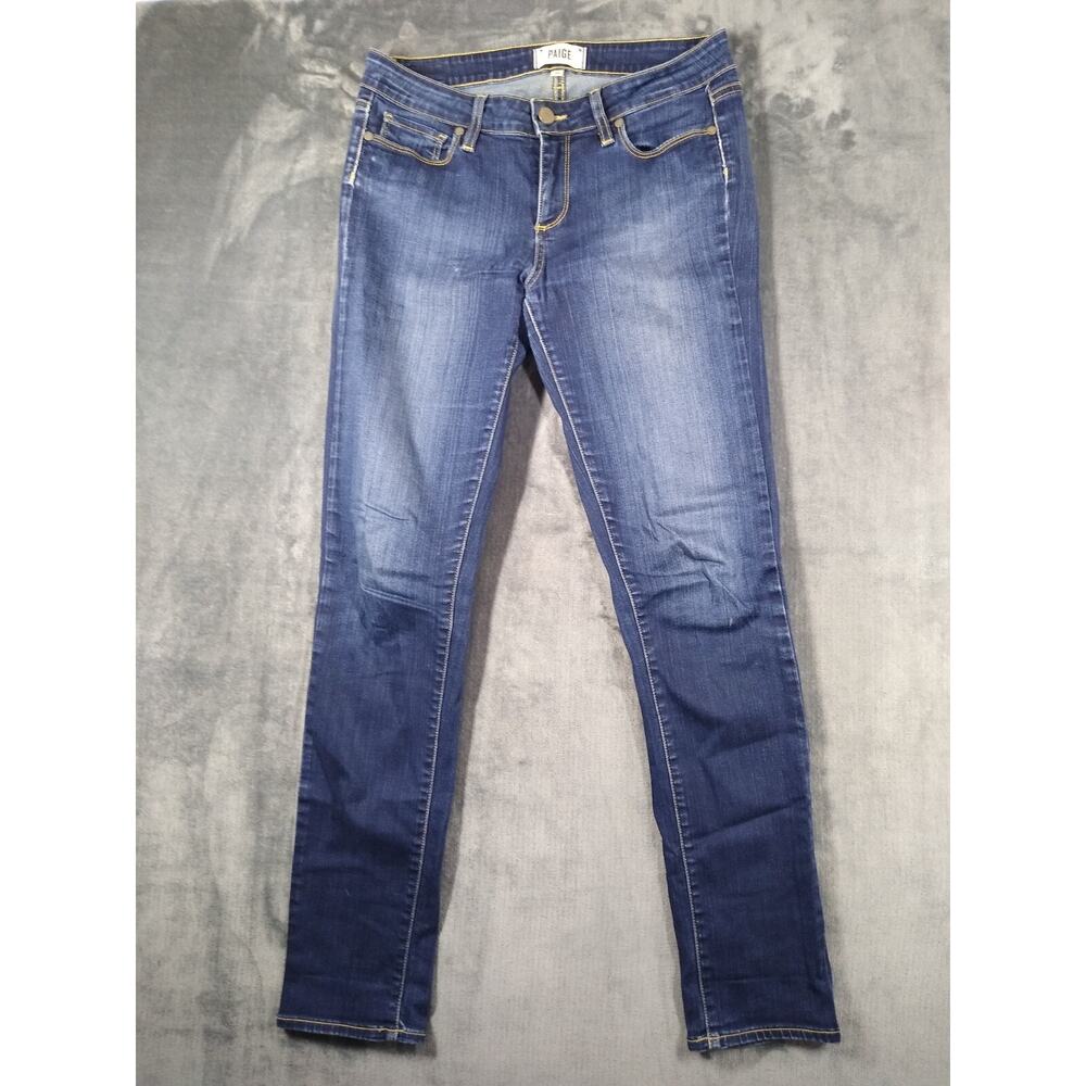 Paige Jeans Womens 28 Blue Skyline Skinny Stretch Preppy Dark Wash Denim